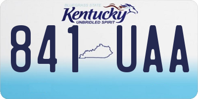 KY license plate 841UAA