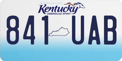 KY license plate 841UAB
