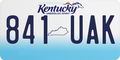 KY license plate 841UAK