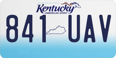KY license plate 841UAV