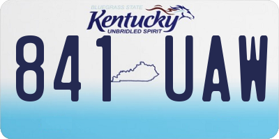KY license plate 841UAW