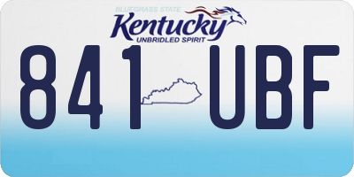 KY license plate 841UBF