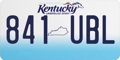 KY license plate 841UBL