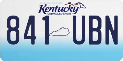 KY license plate 841UBN