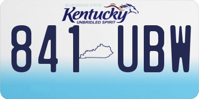 KY license plate 841UBW