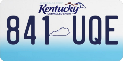 KY license plate 841UQE