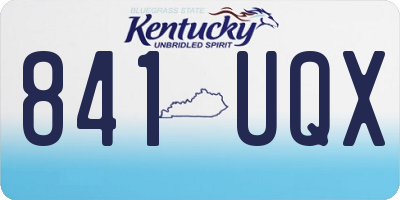 KY license plate 841UQX