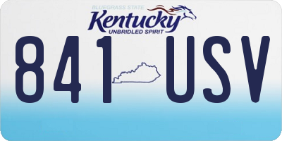 KY license plate 841USV