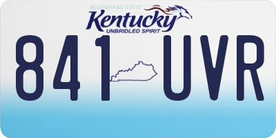 KY license plate 841UVR