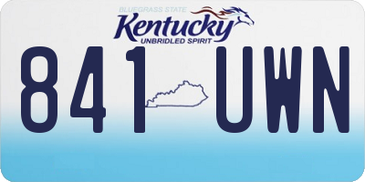 KY license plate 841UWN