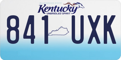 KY license plate 841UXK