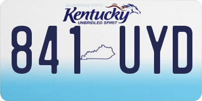 KY license plate 841UYD
