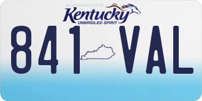 KY license plate 841VAL