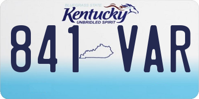 KY license plate 841VAR