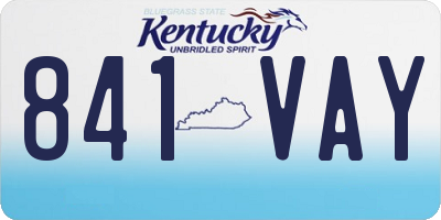 KY license plate 841VAY