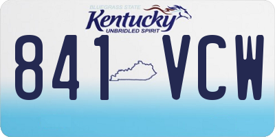KY license plate 841VCW