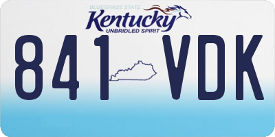 KY license plate 841VDK