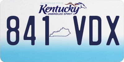 KY license plate 841VDX