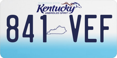 KY license plate 841VEF
