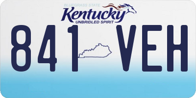 KY license plate 841VEH