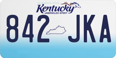 KY license plate 842JKA