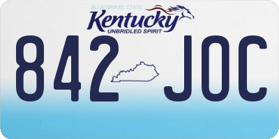 KY license plate 842JOC