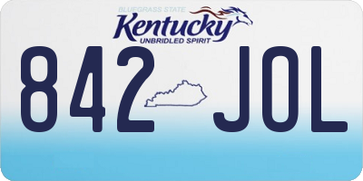 KY license plate 842JOL