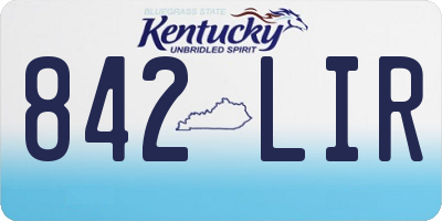 KY license plate 842LIR