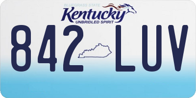 KY license plate 842LUV