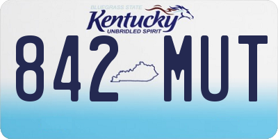 KY license plate 842MUT
