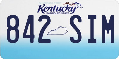 KY license plate 842SIM