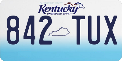 KY license plate 842TUX