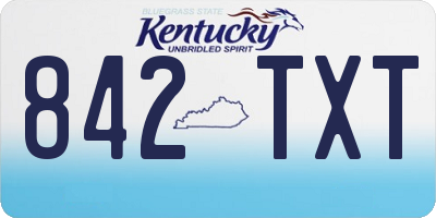 KY license plate 842TXT