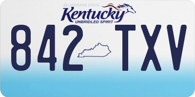 KY license plate 842TXV