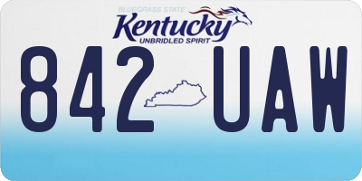 KY license plate 842UAW