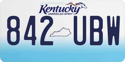 KY license plate 842UBW