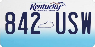 KY license plate 842USW