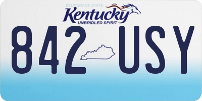 KY license plate 842USY