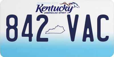 KY license plate 842VAC