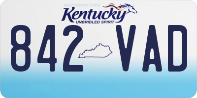 KY license plate 842VAD