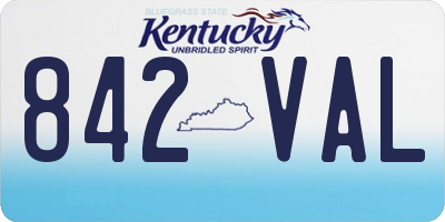 KY license plate 842VAL