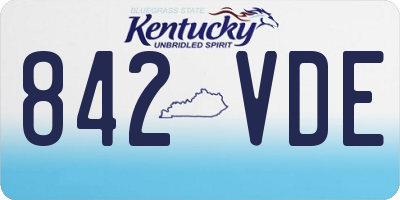 KY license plate 842VDE