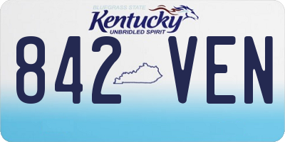 KY license plate 842VEN