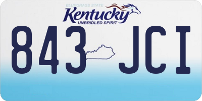 KY license plate 843JCI