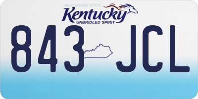 KY license plate 843JCL