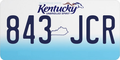 KY license plate 843JCR