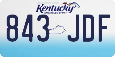 KY license plate 843JDF