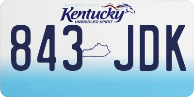 KY license plate 843JDK