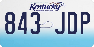 KY license plate 843JDP
