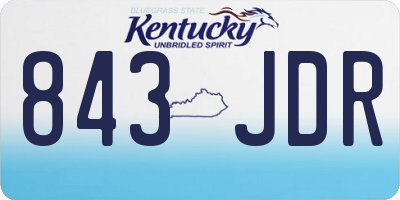 KY license plate 843JDR